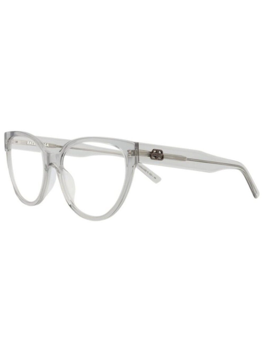New Balenciaga Womens Cat Eye Grey Grey Transparent Fashion Designer Eyeglasses
